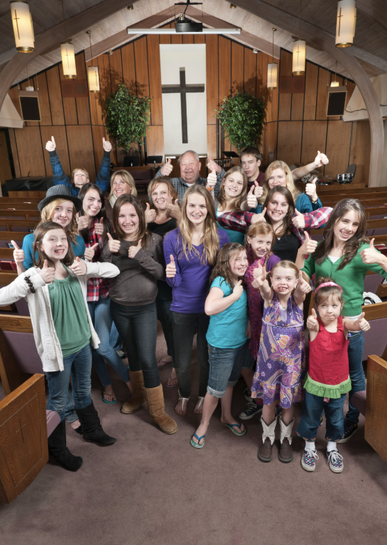 Church family and youth community gathering